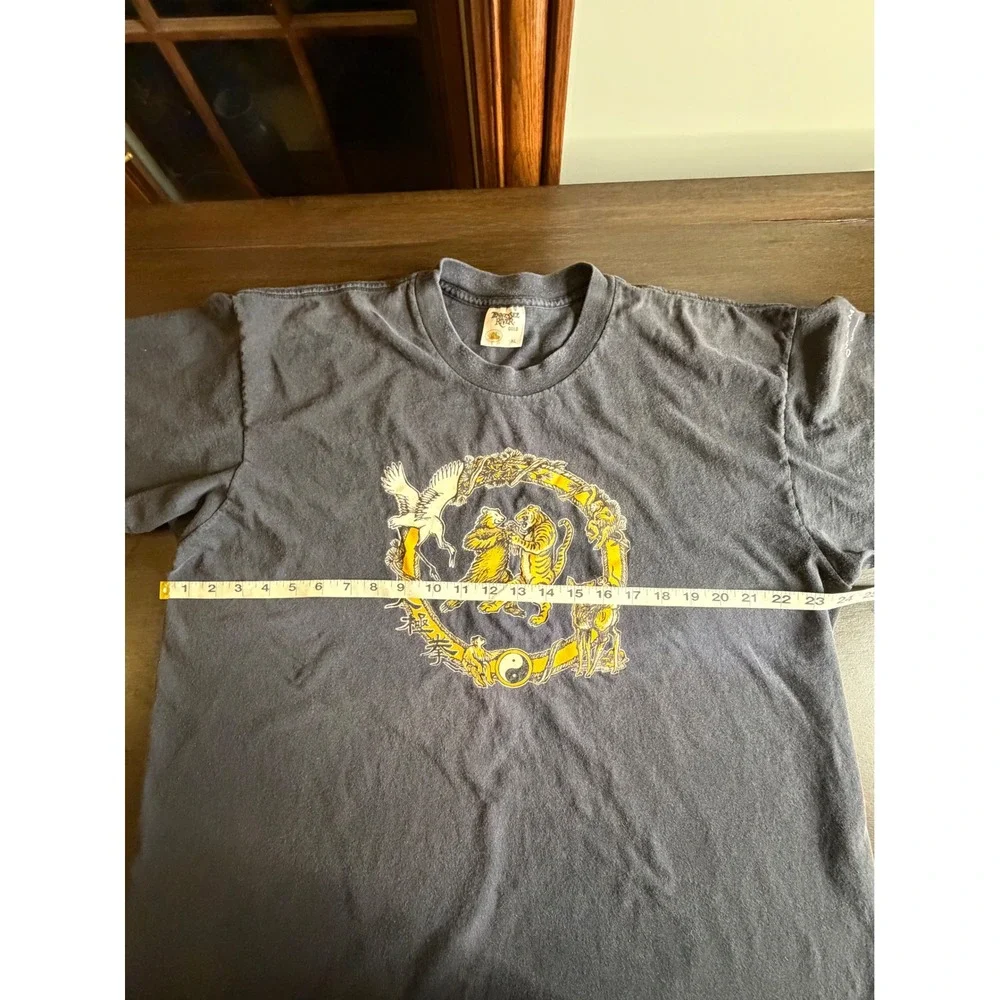 Vintage Tennessee River Gold Tiger Crane Yin Yang Graphic T-Shirt Navy XL
